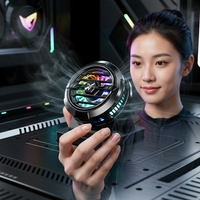 Refroidisseur de téléphone magnétique U-JIE F27 en ABS avec clip arrière à semi-conducteurs, lumière RGB et poignée détachable pour la décoration