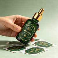 Étiquettes personnalisées TEDDY pour dentifrice parfumé aux huiles essentielles, en vinyle, avec feuille d'or, imperméables, écologiques, adhésives pour cosmétiques et soins de la peau