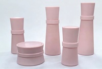 Flacon en verre cosmétique de luxe rose conique avec bouchon à vis pour fond de teint, essence et lotion, 50g, 30ml, 50ml, 100ml, 120ml