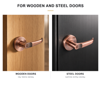 Ensemble de poignée et de serrure rondes renforcées modernes avec trou pour clé pour portes en bois et en acier pour usage en entrepôt 35-50 mm