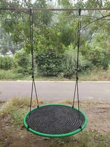 Factory Directly Outdoor Nest Round <strong>Swing</strong> Easy Install Flying Saucer Web <strong>Circle</strong> <strong>Swing</strong> with Adjustable Ropes for Garden or Home - Product Image 2