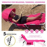 Bestex Chaise de bronzage de plage de haute qualité Auvent pour le camping au bord de la piscine pour les bains de soleil Comprend un sac à dos Parc extérieur