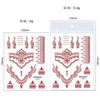 Pochoir de tatouage au henné temporaire longue durée GP, imperméable, tendance, pour la création de motifs floraux sur toute la main
