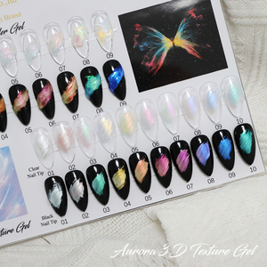 Campioni Gratuiti Gel Aurora con Texture 3D in 10 Colori Gel Perlato Scintillante per Nail Art Gel Solido Anti-Colatura - Product Image 4