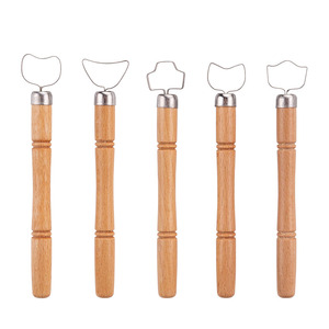 Bview Art – Lot de 5 outils de sculpture et d'extrusion pour argile, outils de fabrication de poignées de tasses, coupe-argile avec manche en bois - Product Image 6