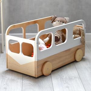 Organisateur de rangement pour jouets <span class=keywords><strong>sur</strong></span> roulettes, boîte <span class=keywords><strong>à</strong></span> jouets en bois pour enfants, <span class=keywords><strong>coffre</strong></span> en bois pour tout-petits, bac <span class=keywords><strong>à</strong></span> livres personnalisé blanc - Product Image 1