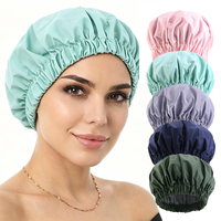 Bonnets de douche réutilisables imperméables pour femmes, grande taille, lavables, avec bande élastique, pour cheveux longs et tresses