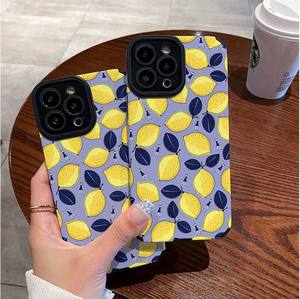 Belle Jaune <span class=keywords><strong>Citron</strong></span> Impression TPU Cuir Artificiel Housse de Téléphone Portable pour <span class=keywords><strong>Iphone</strong></span> X Xr Xs <span class=keywords><strong>11</strong></span> 12 13 14 15 16 17 Pro Max - Product Image 2