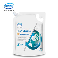 Pochette Doypack en Plastique Personnalisée Anti-Fuite Recyclable avec Bec Verseur et Poignée pour Emballage de Boissons, Jus et Détergents Liquides