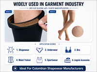 Bande élastique en silicone antidérapante et douce pour la peau, pour la couture de vêtements