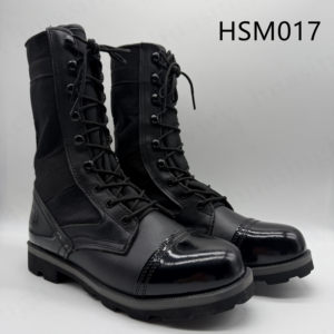 รองเท้าบูทแบบยุทธวิธี HY, กานา สีดำและเทา พื้นรองเท้าสูง 10 นิ้ว ราคาโรงงาน หนังแบบผสมผสานเงาและด้าน รุ่น HSM017 - Product Image 2