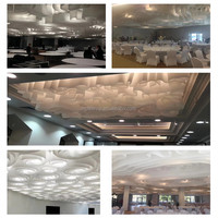 Papier texturé Muwei, forme ondulée, style ROMANTIQUE, rideau de plafond en papier plissé pour la décoration murale de scène de mariage