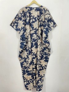 Floral Print <b>Kaftan</b> Women's <b>Long</b> Dress Boho Style Relaxed Fit Gathered Drawstring Waist Casual Wear Fashion Outfit - Product Image 6