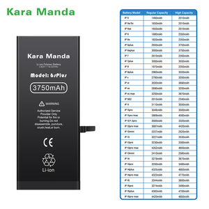 Kara Manda แบตเตอรี่โทรศัพท์ความจุสูงทดแทน3750มิลลิแอมป์ต่อชั่วโมงสำหรับ <span class=keywords><strong>iPhone</strong></span> <span class=keywords><strong>6S</strong></span> PLUS แบตเตอรี่โทรศัพท์ - Product Image 1