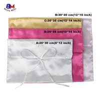 Sac de rangement cosmétique pour extension de faisceaux de cheveux, enveloppe en satin imprimée avec logo personnalisé, cadeau en soie de luxe pour emballage de perruques, sac pochette en satin anti-poussière