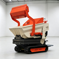Mini-dumper chenillé hydraulique de 500 kg à chargement automatique avec ciseaux de levage et chenilles en caoutchouc