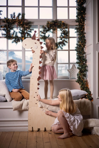 Tabla DE CRECIMIENTO DE jirafa, regla de madera duradera grabada, dormitorio para niños pequeños/uso escolar, palo de medición moderno, tablero de registro de crecimiento para bebés - Product Image 2