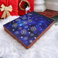 Calendrier de l'Avent de Noël personnalisé imprimé avec 24 compartiments numérotés, boîte à compte à rebours, boîte vide