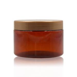 Empty Amber Brown Body Butter Cream Jar 120ml 4 oz Plastic Cosmetic Jars With Lids