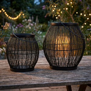 <b>Hurricane</b> Glass Candle <b>Lantern</b> with Wooden Base Vase shape - Product Image 2