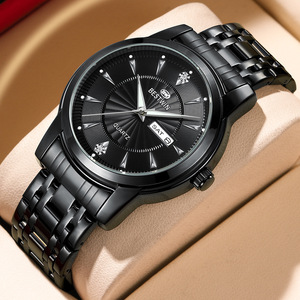 Montre à quartz en acier inoxydable tendance pour femme 2026 - Montre-bracelet décontractée avec calendrier et accent en strass - Product Image 1