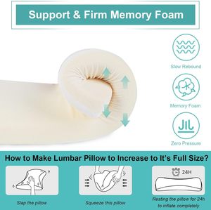 Side Back Sleeper Cooling Pillow Cushion Lower Back Pain Relief Supportive Sleeping Pillow Memory Foam Gel Lumbar Support Pillow - Product Image 5