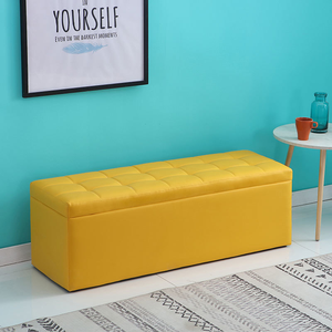 Quilted Leather Ottoman <b>Storage</b> Bench Foot <b>Stool</b> Sleeper Seat for Living Room Bedroom Hallway - Product Image 1