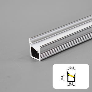 45 °   Profilé en aluminium LED incliné pour éclairage de meuble, éclairage de vitrine, 20x11mm avec couvercle en PC - Product Image 1