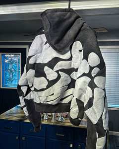 Yingling personnalisé surdimensionné sans cordes 3D bouffée impression Logo bord coupé Applique à capuche recadrée ourlet brut Streetwear à capuche - Product Image 3