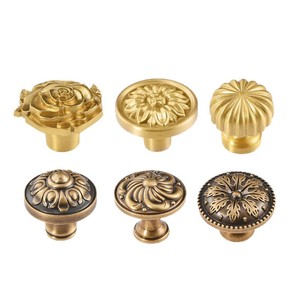 Tiradores de Latón Estilo Europeo Dingcheng, Perillas para Puertas de Armario, Diseño de Rosa, Herrajes de Lujo para Muebles - Product Image 5