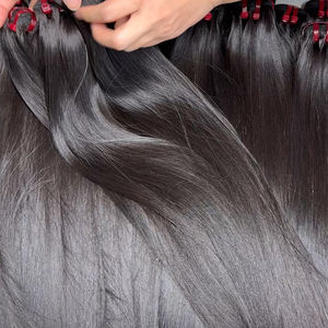 Extensions de cheveux naturels Remy vierges vietnamiens, lisses et soyeux, ondulés, double trame, toutes couleurs, grand stock, haute qualité - Product Image 3