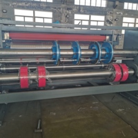 Machine de fabrication de boîtes à pizza en carton ondulé à alimentation en chaîne, impression flexo, découpeuse, rainureuse, prix