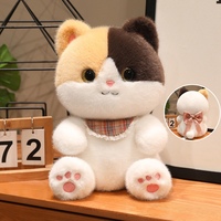 Meilleure Vente : Peluche chat siamois en fourrure de vison, couleur noire, mini chat moelleux avec écharpe, jouet en peluche personnalisé