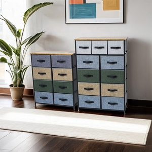 Cassettiera in Tessuto a 8 Cassetti Pieghevole, Mobile Contenitore in Legno Stile Rustico per Soggiorno e Camera da Letto - Product Image 5