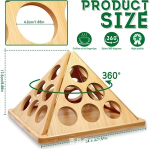 Soporte triangular de madera para cápsulas de café, estante giratorio de almacenamiento de cápsulas de café con múltiples compartimentos, expositor de sobremesa para bolsas de café - Product Image 2