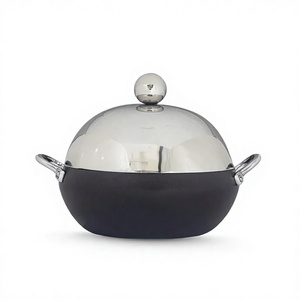 Casserole en acier inoxydable sur mesure, faite à la main, nouvelle forme ronde, chauffe-plat en métal fantaisie - Product Image 1