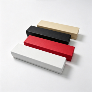 Boîte à bijoux rectangulaire longue et élégante, disponible en plusieurs couleurs, coque en papier rigide avec doublure en velours, boîte de rangement pour collier - Product Image 5