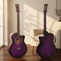 Wholesale Professional Acoustic Guitar Matte Finishing 40" Linden Cutaway Guitarra