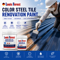 Peinture écologique couleur personnalisée, revêtement polyuréthane anti-rouille et imperméable pour la réparation de toitures métalliques en tuiles d'acier colorées, revêtement liquide transparent