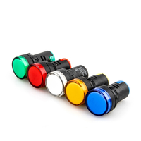 Lampe pilote LED AC/DC 220V/380V à montage sur panneau AD16-22, ouverture de trou de 16 mm/22 mm, en plastique, indicateur lumineux, IP44, durable