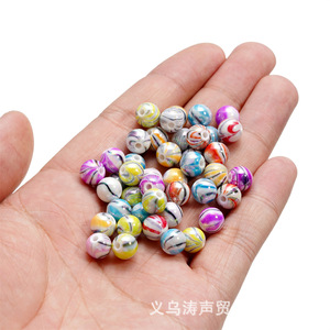 ลูกปัดอะคริลิคพิมพ์ลายสี ขนาด 8 มม. รูตรง สำหรับทำเครื่องประดับ DIY อุปกรณ์งานฝีมือสำหรับเด็ก - Product Image 4