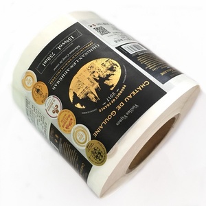 Tùy Chỉnh Rượu Vang Nhãn Dập Nổi Logo Dán Thực Phẩm Sticker Rượu Vang Nhãn Cho Chai In Kết Cấu Sticker Vàng Lá - Product Image 2