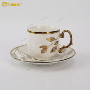 कस्टम लक्जरी सिरेमिक कॉफी कप सेट. 6 पीसी चाय सॉकर सेट - Product Image 3