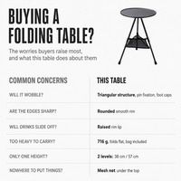 Table de camping pliable portable en alliage d'aluminium, table de pique-nique ronde, hauteur réglable, pour l'extérieur et les voyages, vente en gros, légère