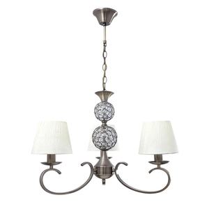 Lampada in pelle 3xE14, paralume beige, dimensioni 60x60 cm, ideale per decorazione e ambientazione di spazi. - Product Image 1