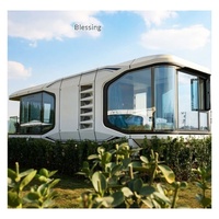 Capsule spatiale de luxe solaire en forme de conteneur |   Module de logement préfabriqué moderne pour usage hôtelier Garantie de 5 ans