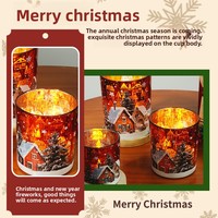 Bocaux à bougies en verre cylindriques à large ouverture, imprimés, sans PFAS, sans plomb, de qualité alimentaire, pour village de Noël, décoration intérieure, DIY, parfumés