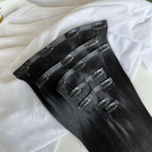 Pu <span class=keywords><strong>Clip</strong></span> en 100% extensión de cabello humano indio virgen cabello liso Natural última invención <span class=keywords><strong>Clip</strong></span> sin costuras en <span class=keywords><strong>extensiones</strong></span> de cabello - Product Image 3