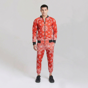 High Quality Vintage Streetwear Custom LOGO 2 in 1 Hooded Stacked <b>Tracksuit</b> Men's Drawstring Jacket Pants Set with Dot Pattern - Product Image 1