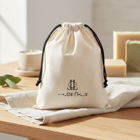 Pochette en toile de coton écologique avec cordon de serrage, logo personnalisé imprimé, vente en gros, emballage cadeau pour bijoux, sac de rangement pour boucles d'oreilles, bagues, bracelets